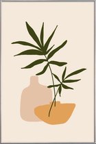 JUNIQE - Poster met kunststof lijst Vases -60x90 /Bruin & Groen