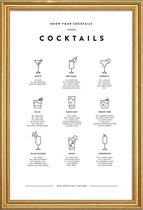 JUNIQE - Poster met houten lijst Cocktail infographic -40x60 /Wit &