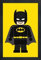 JUNIQE - Poster met houten lijst Batman Toy -40x60 /Geel & Zwart