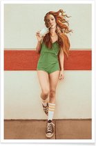 JUNIQE - Poster Venus Chillout -13x18 /Groen & Oranje