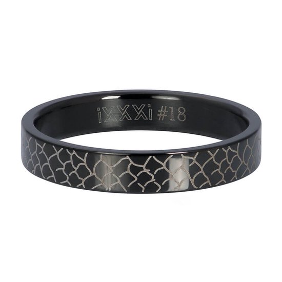 iXXXi Jewelry Vulring 4 mm Black Snake Zwart - maat 20
