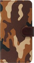 ADEL Kunstleren Book Case Pasjes Portemonnee Hoesje voor Samsung Galaxy J5 (2017) - Camouflage Bruin