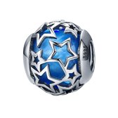 Stars blue sky bedel | ster bead | Zilverana | geschikt voor Biagi , Pandora , Trollbeads armband | 925 zilver