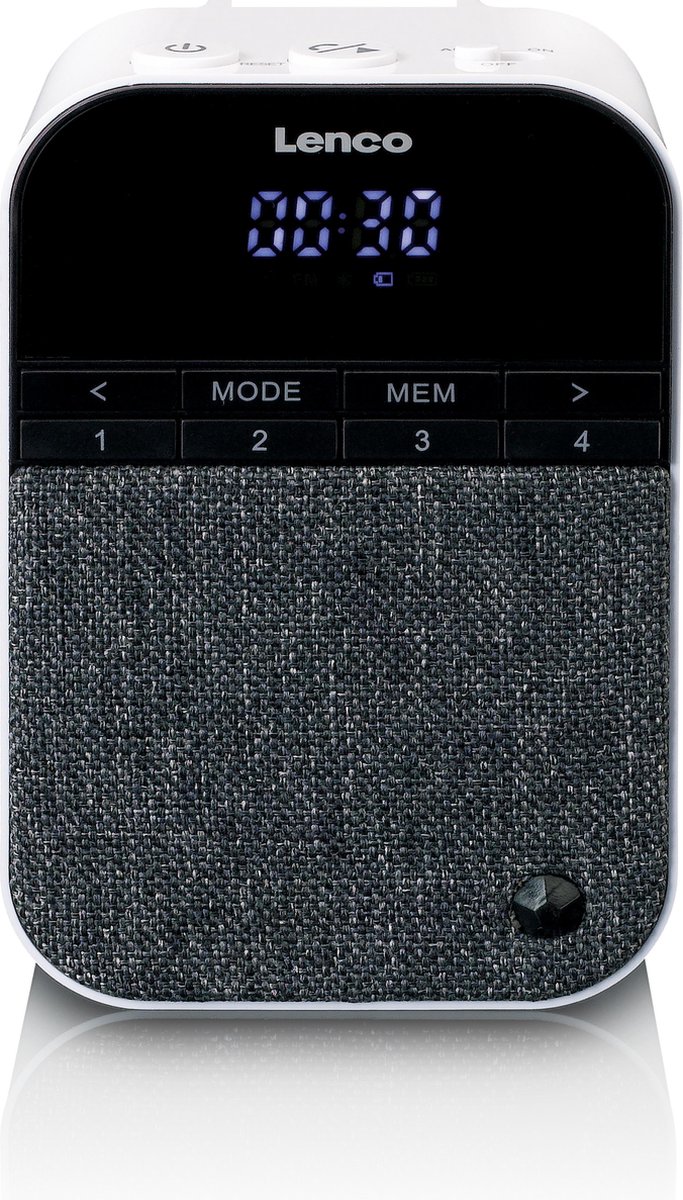 Lenco PPR-100WH - Speaker met Bluetooth® en afneembare stekker - Wit