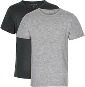 Minymo T-shirt Basic Jongens Katoen Zwart/grijs 2 Stuks Maat 98