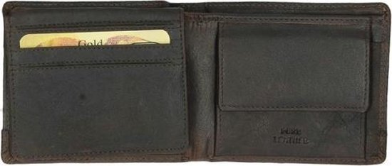 Porte-billets en cuir Spikes & Sparrow James - RFID - 12 cartes - Marron foncé