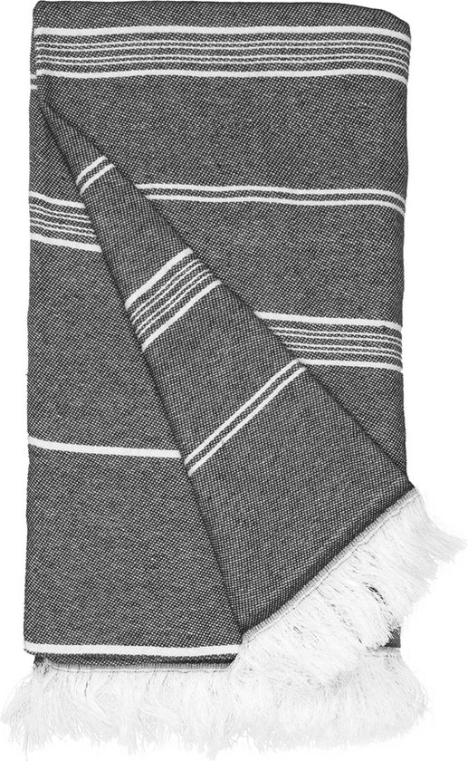 The One Towelling Hamamdoek - Recyclede handdoek - Hoge vochtopname - 60% Katoen & 40% Polyester - 100 x 180 cm - Staalgrijs