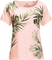 Jack Wolfskin Tropical Leaf T-shirt dames (Kleur: roze, Maat: M)