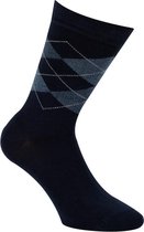 Boru Bamboe Fantasiesokken Ruit Navy 3 paar-35/38