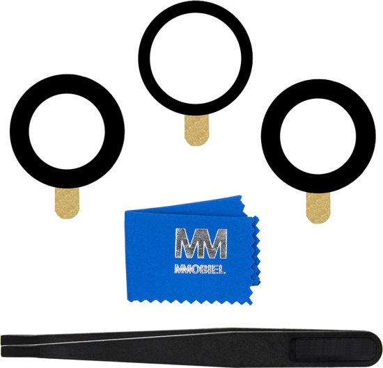 Caméra arrière à objectif en Glas MMOBIEL pour iPhone 12 Pro - Zwart - 6,1 pouces Incl. Brucelles