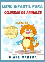 Libro infantil para colorear de animales: 2 libros en 1