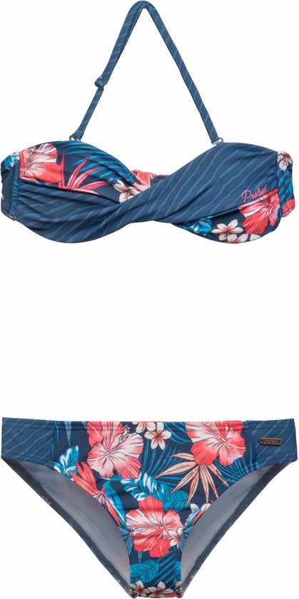 FLAMINGO JR Bandeau Bikini Top Meisjes - Deep Kobalt Maat 152 | bol.com