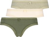 Hunkemöller Dames Lingerie 3-pack slips Beautiful  - Groen - maat S