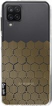 Casetastic Samsung Galaxy A12 (2021) Hoesje - Softcover Hoesje met Design - Golden Hexagons Print