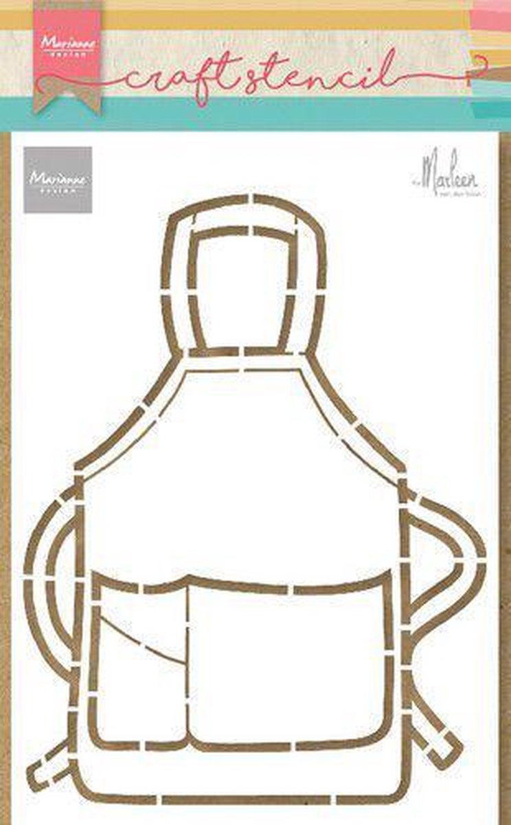 Marianne Design Craft stencil Apron by Marleen