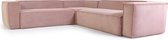 Kave Home - 4-zits hoekbank Blok van roze corduroy 290 x 290 cm