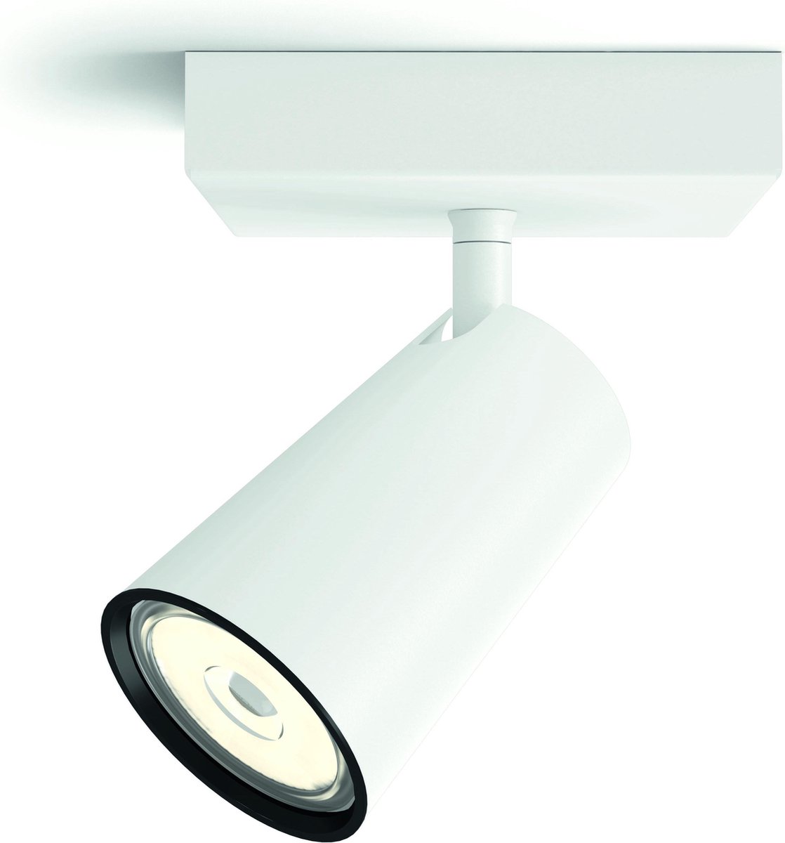 Philips MyLiving Spot LED Blanc Alu, 4W (équiv. 35W), Blanc Chaud 2700K, Intensité Variable, Système Click Fix – Parfait Pour Un Coin Lecture Cosy Ou Une Galerie Lumineuse !