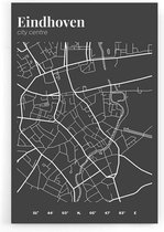 Walljar - Stadskaart Eindhoven Centrum III - Muurdecoratie - Plexiglas schilderij