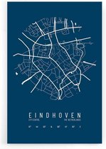 Walljar - Stadskaart Eindhoven Centrum IV - Muurdecoratie - Poster met lijst