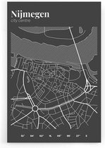 Walljar - Stadskaart Nijmegen Centrum III - Muurdecoratie - Poster