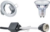 PHILIPS - LED Spot Set - MASTER 927 36D VLE - GU10 Fitting - DimTone Dimbaar - Inbouw Rond - Glans Chroom - 3.7W - Warm Wit 2200K-2700K - Kantelbaar Ø83mm