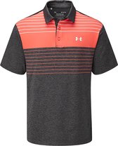 UA Playoff Polo 2.0-Zwart / Venom Rood - Heren maat: L
