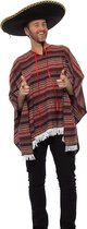 Partychimp Luxe Geweven Mexicaanse Poncho Carnavalskleding Heren - Polyester/Katoen -  Multicolor - One-Size