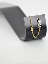 Armband love + hartje - goud