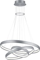 LED Hanglamp - Trinon Macy - 64W - Warm Wit 3000K - Dimbaar - Rond - Mat Chroom - Aluminium