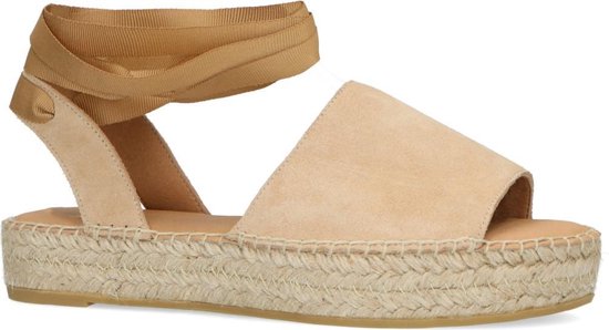 Grove Beige Boho Wikkel Sandalen met Plateau - Uwantisell.nl