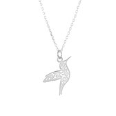 Jewelryz | Ketting Vogel Kolibrie | 925 zilver | Halsketting Dames Sterling Zilver | 50 cm