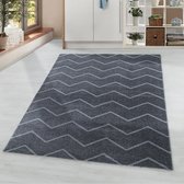 Flycarpets Sara Modern Grijs Vloerkleed Zigzag Design Laagpolig - Tapijt - Voor binnen -160x230 cm