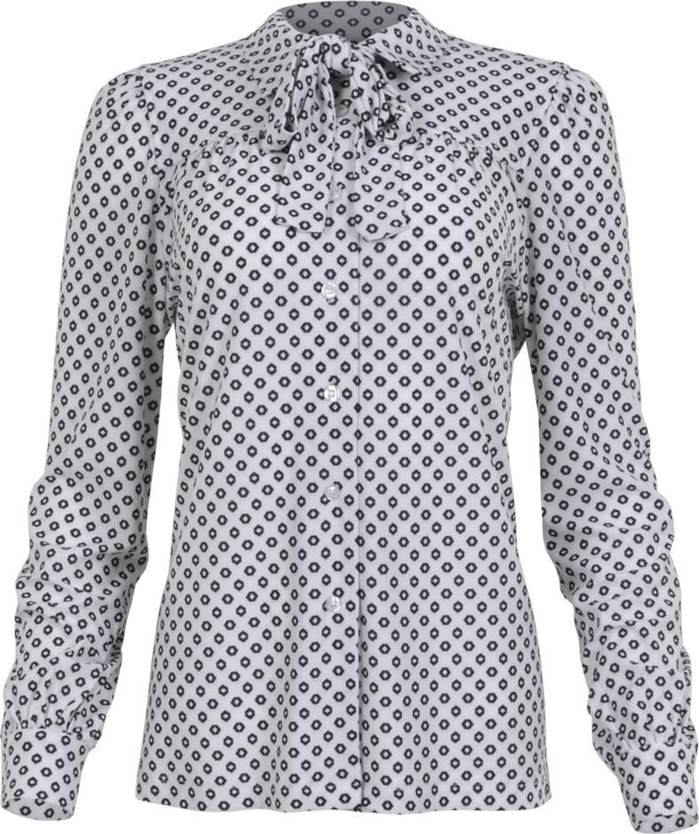 Productie George Stevenson handelaar Dames blouse - Wit met Blauw stippen - Raia Dots Offwhite/black - Maicazz |  bol.com
