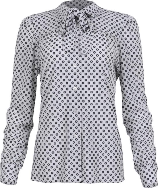 Dames blouse - Wit met Blauw stippen - Raia Dots Offwhite/black - Maicazz |  bol.com
