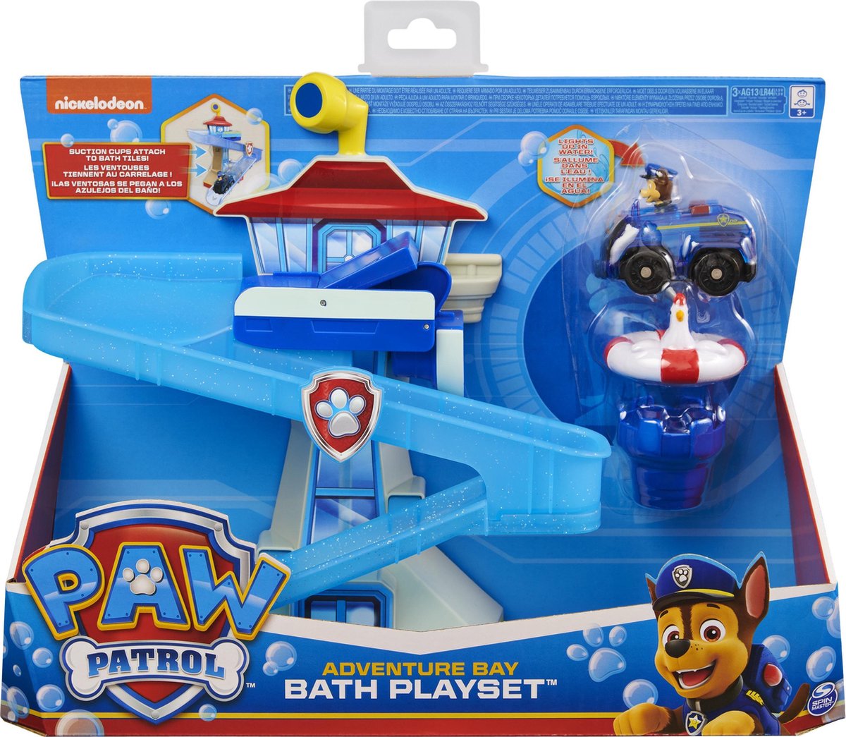 PAW Patrol - Avonturenbaai-badspeelset met lichtgevend Chase-speelgoedvoertuig - PAW Patrol