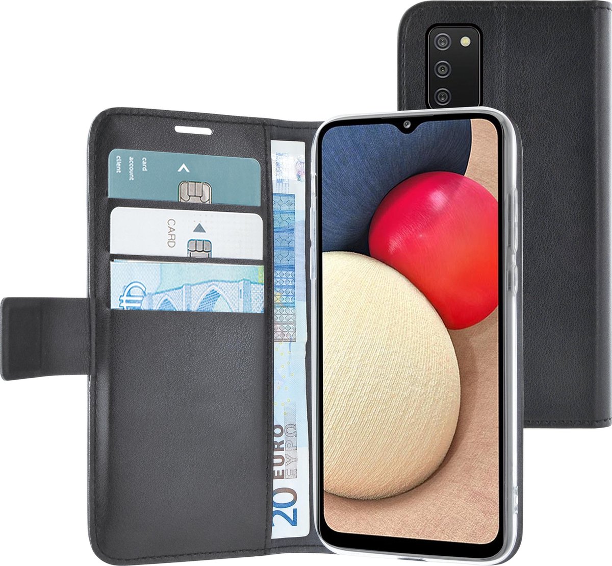 Azuri Samsung Galaxy A02s hoesje - walletcase - Zwart