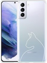 Hoesje Geschikt voor Samsung Galaxy S21 Plus Kattencontour II