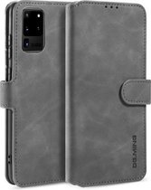 caseme - Hoesje geschikt voor Samsung Galaxy S20 - met magnetische sluiting - ming serie - leren book case - grijs