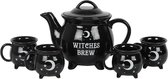 Something Different Theepot en theekop Witches Brew Tea set Zwart