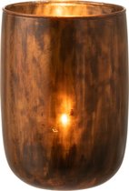 J-Line Theelichthouder Rond Glas Bruin Large