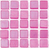 119x stuks mozaieken maken steentjes/tegels kleur roze met formaat 5 x 5 x 2 mm