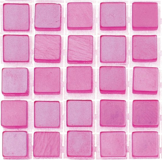 119x stuks mozaieken maken steentjes/tegels kleur roze met formaat 5 x 5 x 2 mm