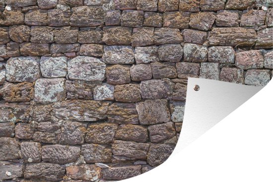 robot Verzoenen Rodeo Tuindecoratie Antieke stenen muur met kalk - 60x40 cm - Tuinposter | bol.com