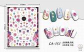 3D Nagel Sticker Coole stickers voor nagel folie Fashion Manicure Stickers Nagels CA-151 Borduurwerk Roze