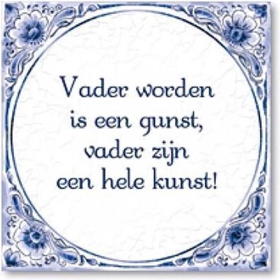 Foto: Paper dreams spreukentegel vader worden 15 cm keramiek blauw