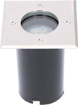 LED Grondspot - Shana Aton - Inbouw - Vierkant - GU10 Fitting - Waterdicht IP67 - RVS Geborsteld