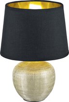 LED Tafellamp - Tafelverlichting - Nitron Lunola - E14 Fitting - Rond - Mat Goud - Keramiek