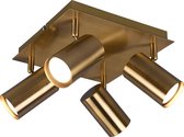 LED Plafondspot - Nitron Monla - GU10 Fitting - 4-lichts - Rond - Antiek Koper - Aluminium