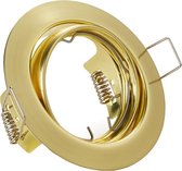 Spot Armatuur GU10 - Nitron - Inbouw Rond - Mat Goud Aluminium - Kantelbaar Ø83mm