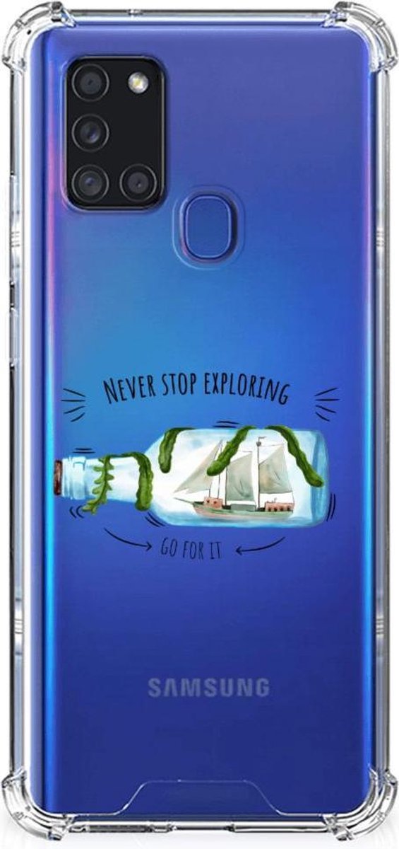 Samsung Galaxy A21s Stevig Bumper Hoesje Boho Bottle